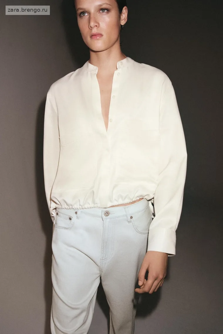 Блузка из атласа коллекции zara woman