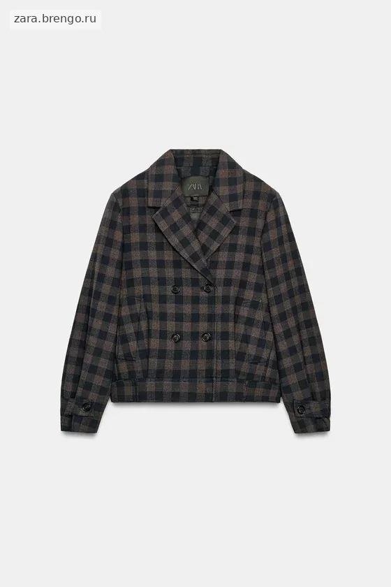 КУРТКА В КЛЕТКУ С ЗАПАХОМ — коллекция Zara «ZW»