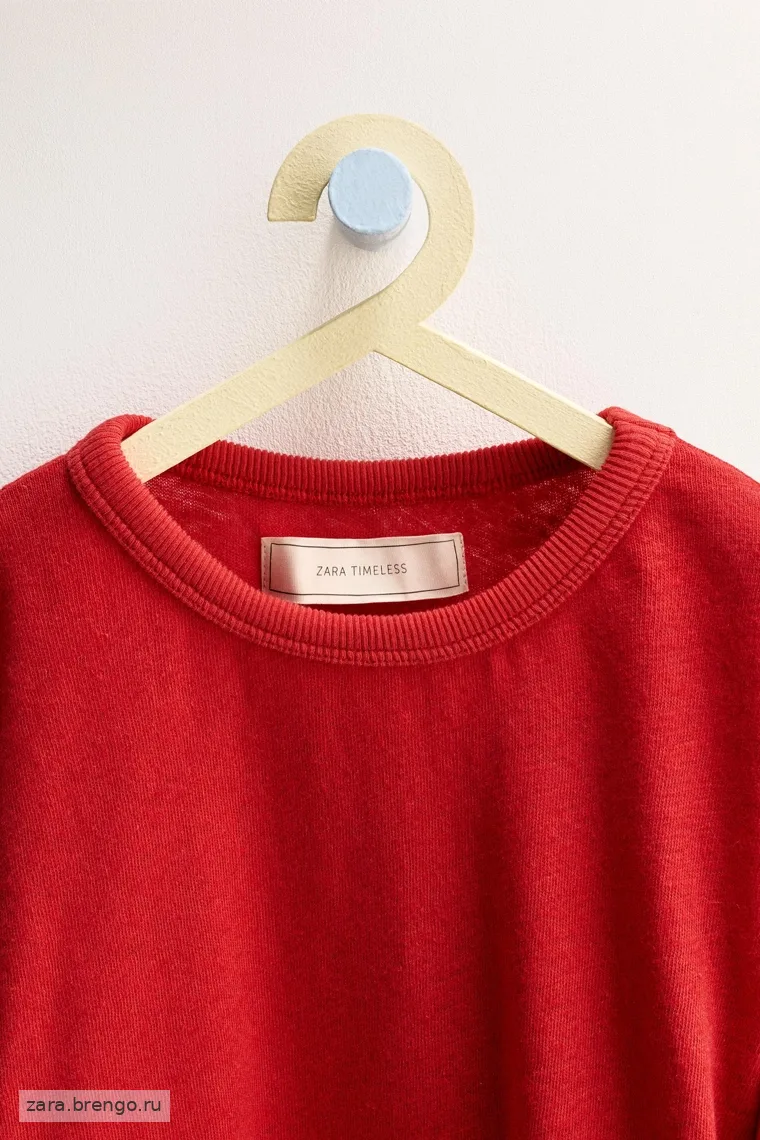 Футболка из хлопка и льна Zara «Timeless»