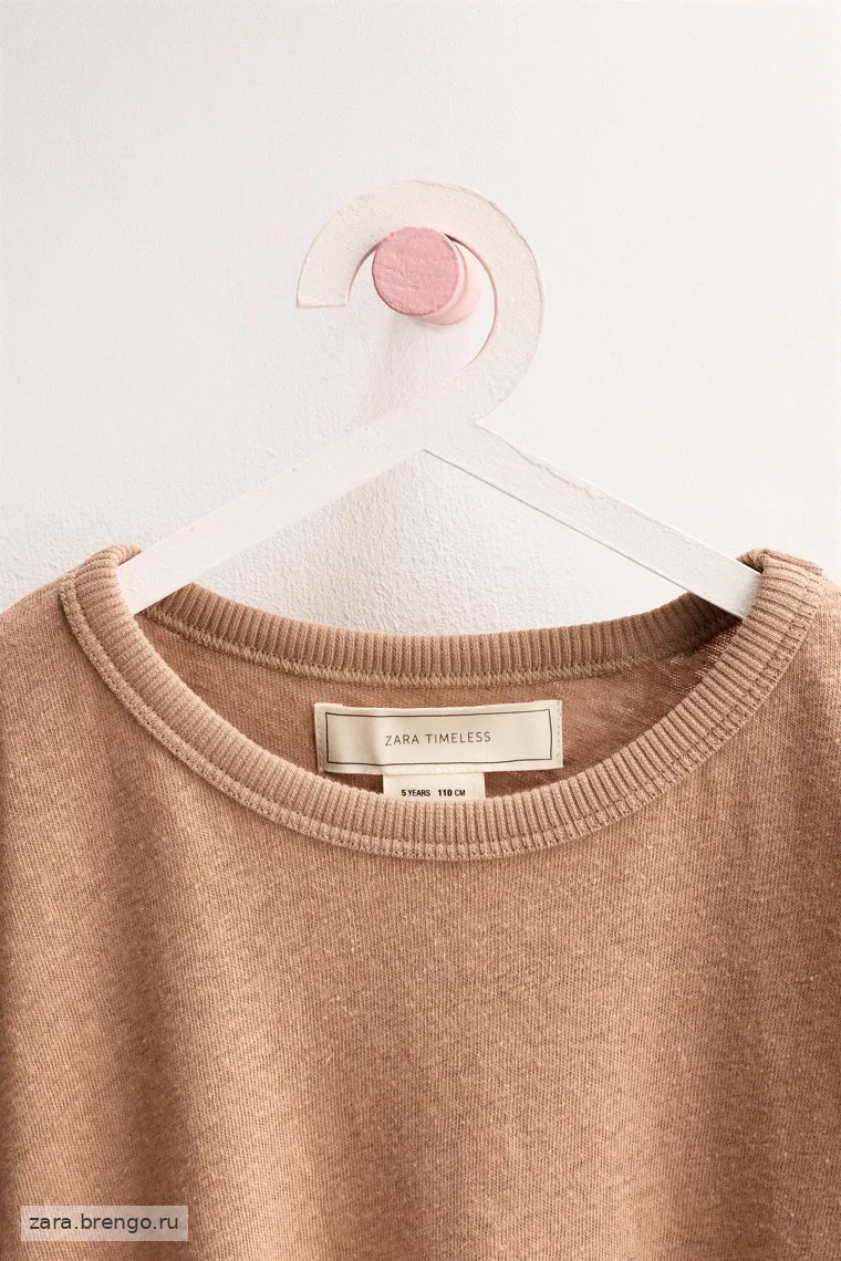 Футболка из хлопка и льна Zara «Timeless»
