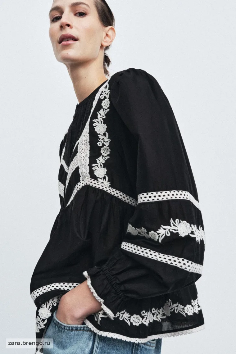 Вышитая блузка коллекции zara woman