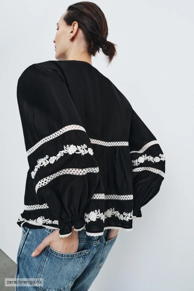 Вышитая блузка коллекции zara woman