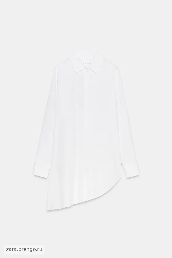 АСИММЕТРИЧНАЯ РУБАШКА ИЗ ПОПЛИНА — коллекция Zara «ZW»
