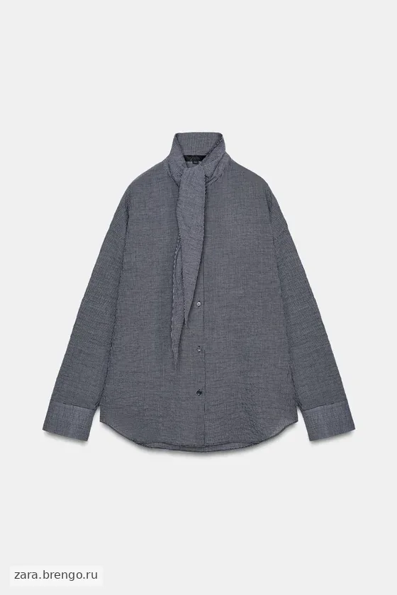 РУБАШКА В КЛЕТКУ С ПЛАТКОМ — коллекция Zara «ZW»