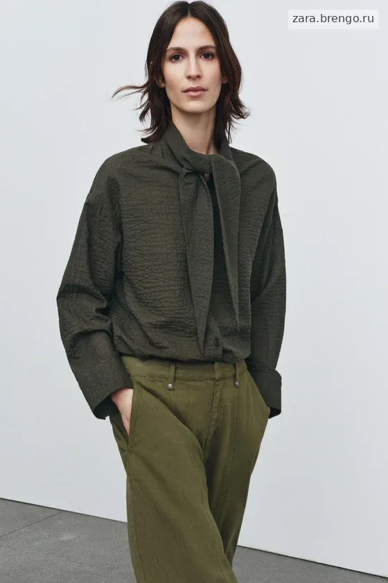 РУБАШКА В КЛЕТКУ С ПЛАТКОМ — коллекция Zara «ZW»
