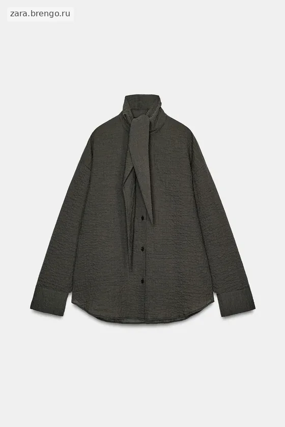 РУБАШКА В КЛЕТКУ С ПЛАТКОМ — коллекция Zara «ZW»
