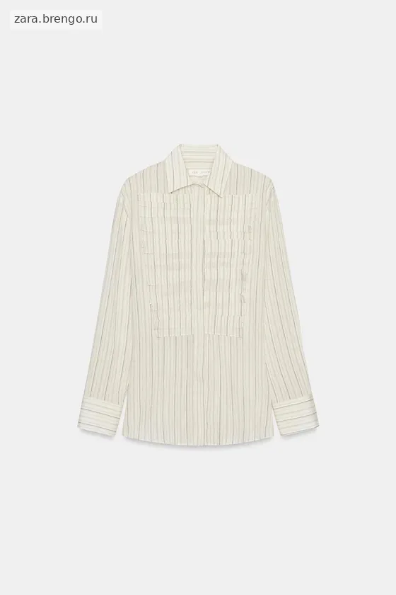РУБАШКА В ПОЛОСКУ СО СКЛАДКАМИ — коллекция Zara «ZW» 