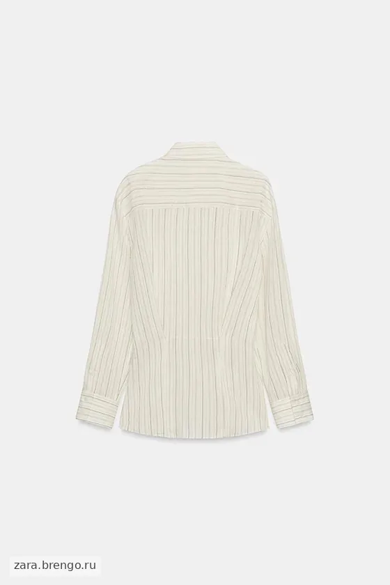 РУБАШКА В ПОЛОСКУ СО СКЛАДКАМИ — коллекция Zara «ZW» 