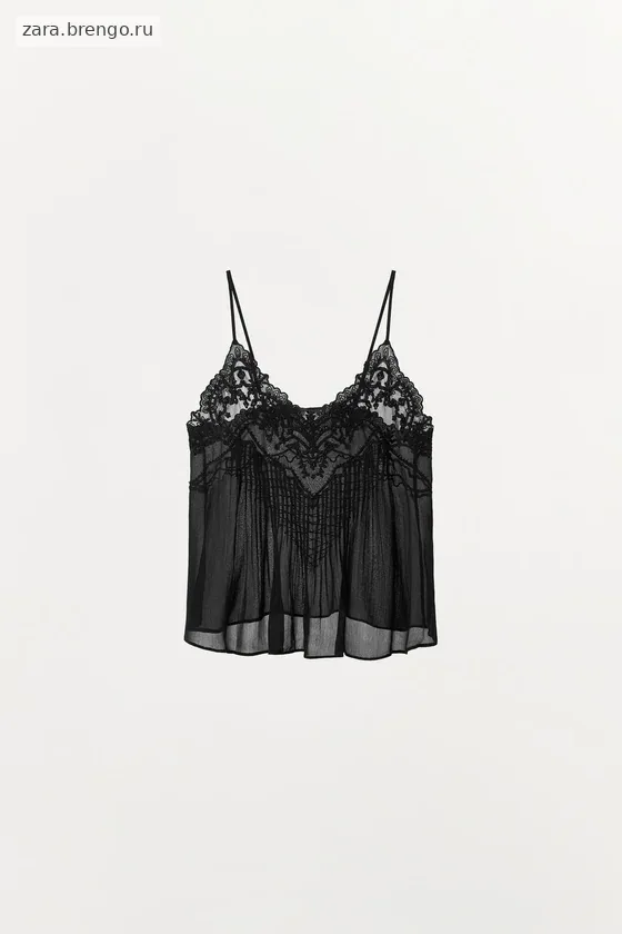 ТОП В БЕЛЬЕВОМ СТИЛЕ С ВЫШИВКОЙ И БУСИНАМИ — коллекция Zara «ZW»