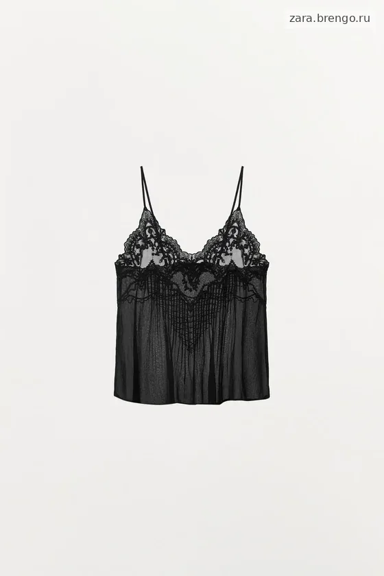 ТОП В БЕЛЬЕВОМ СТИЛЕ С ВЫШИВКОЙ И БУСИНАМИ — коллекция Zara «ZW»