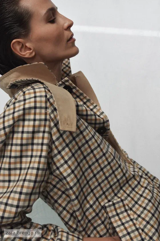 ДВУСТОРОННИЙ ТРЕНЧ В КЛЕТКУ — коллекция Zara «ZW»