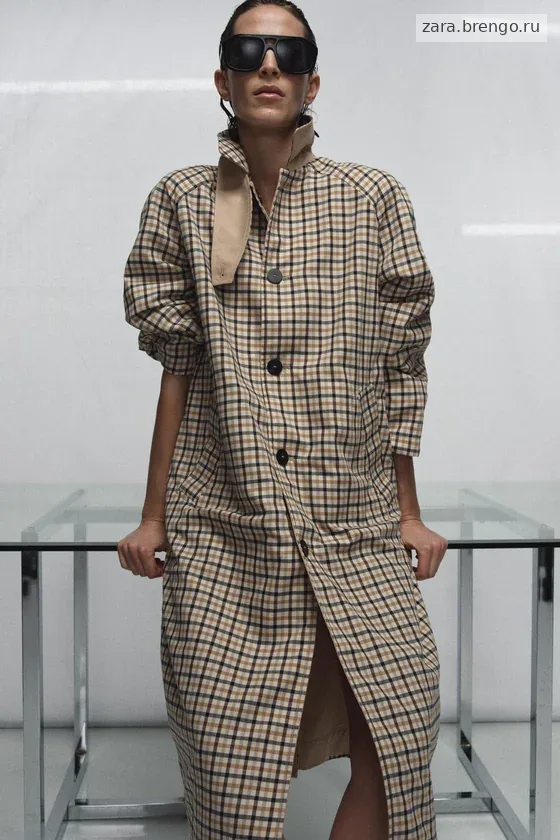 ДВУСТОРОННИЙ ТРЕНЧ В КЛЕТКУ — коллекция Zara «ZW»