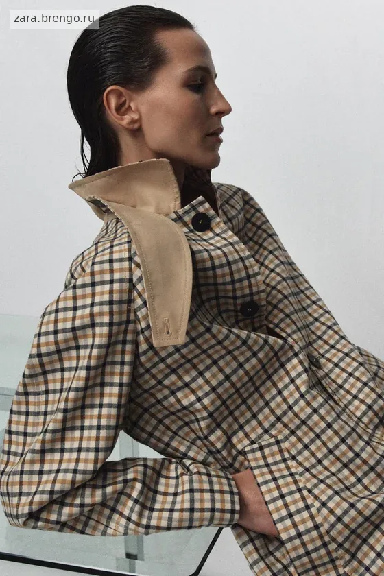 ДВУСТОРОННИЙ ТРЕНЧ В КЛЕТКУ — коллекция Zara «ZW»