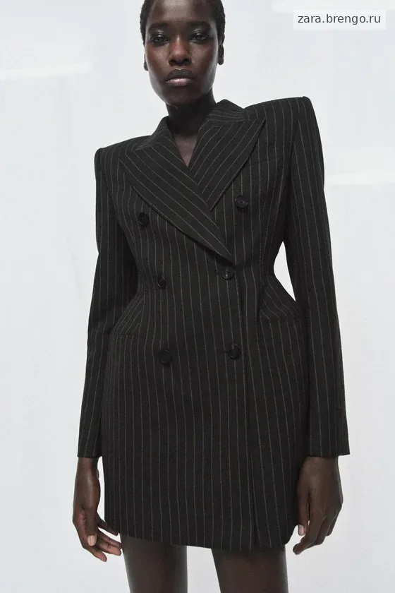 ПЛАТЬЕ-БЛЕЙЗЕР В ТОНКУЮ ПОЛОСКУ — коллекция Zara «ZW»