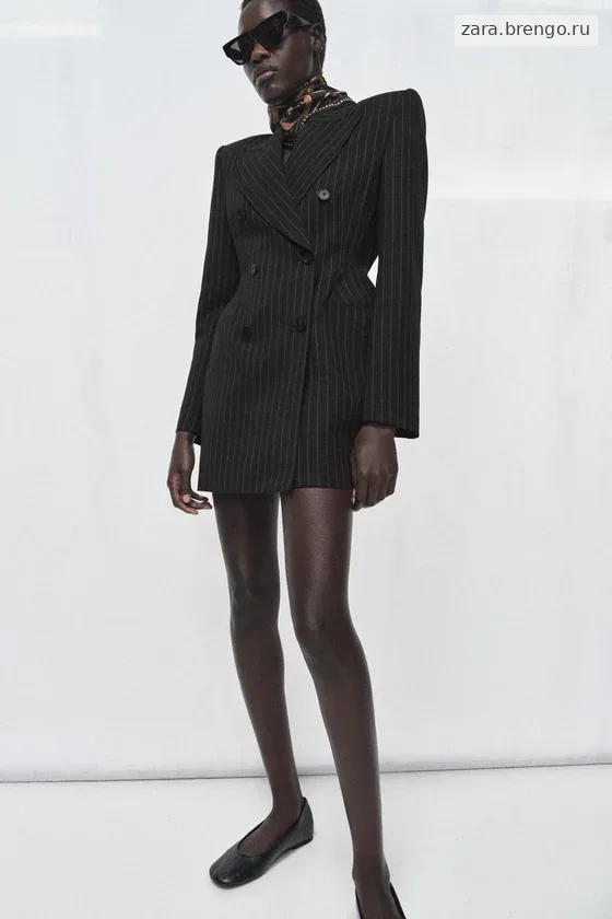 ПЛАТЬЕ-БЛЕЙЗЕР В ТОНКУЮ ПОЛОСКУ — коллекция Zara «ZW»