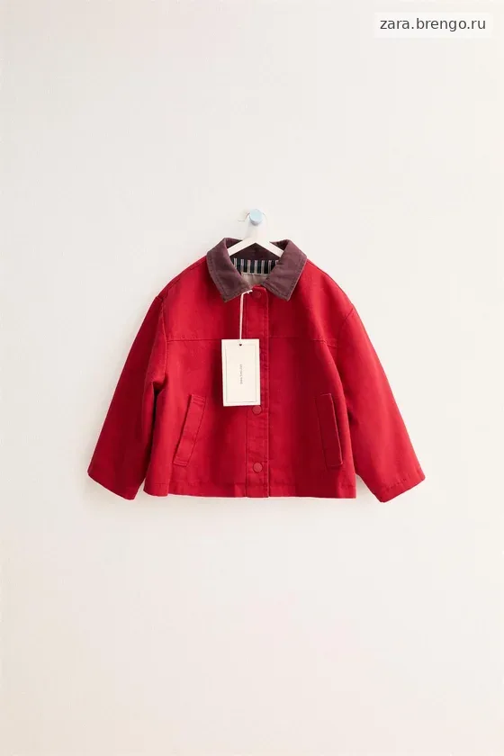 Zara «Timeless» - ХЛОПКОВАЯ КУРТКА С КОНТРАСТНЫМ ВОРОТНИКОМ
