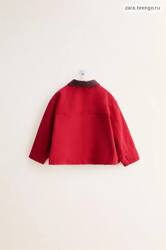 Zara «Timeless» - ХЛОПКОВАЯ КУРТКА С КОНТРАСТНЫМ ВОРОТНИКОМ