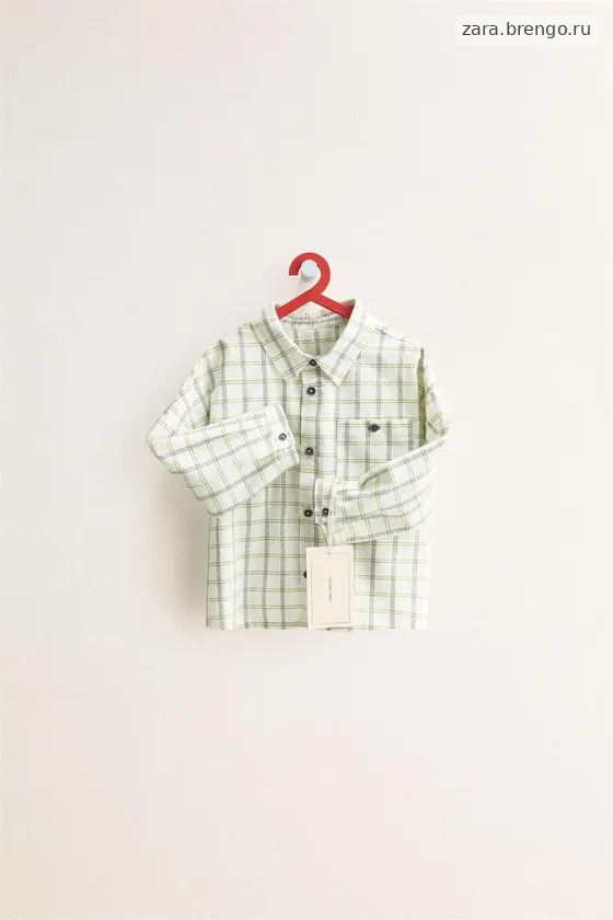 Zara «Timeless» - РУБАШКА В КЛЕТКУ С КАРМАНОМ
