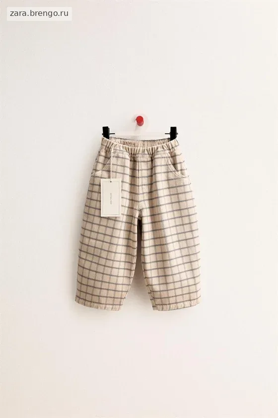 Zara «Timeless» - БРЮКИ Багги В КЛЕТКУ ИЗ ТВИЛА