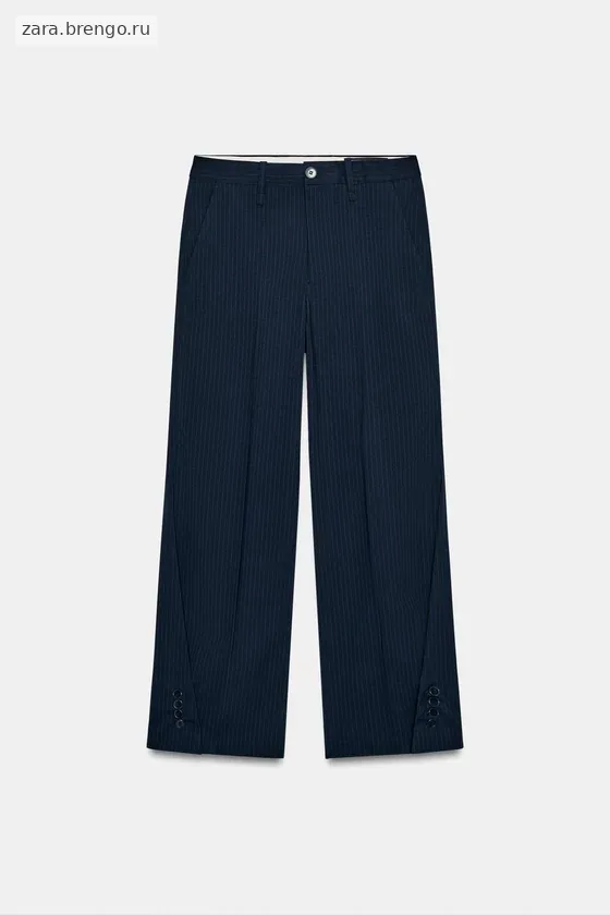 БРЮКИ В ПОЛОСКУ С ПУГОВИЦАМИ — коллекция Zara «ZW»