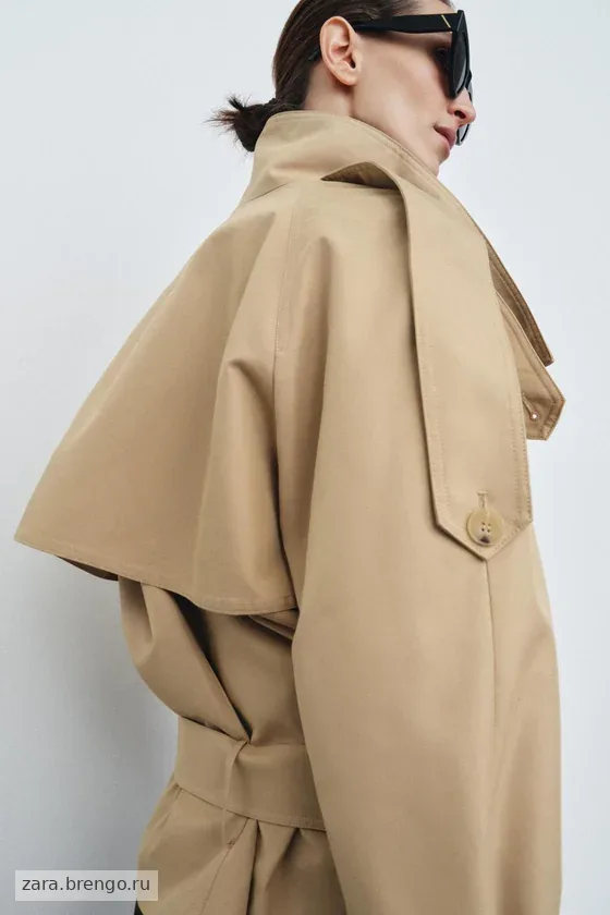 КОРОТКИЙ ТРЕНЧ С ВЫСОКИМ ВОРОТНИКОМ — коллекция Zara «ZW»