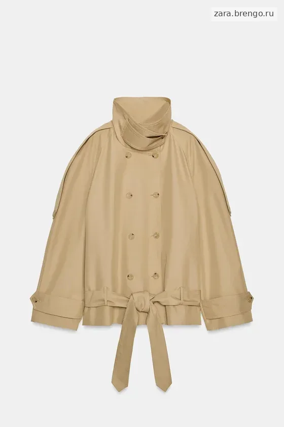 КОРОТКИЙ ТРЕНЧ С ВЫСОКИМ ВОРОТНИКОМ — коллекция Zara «ZW»