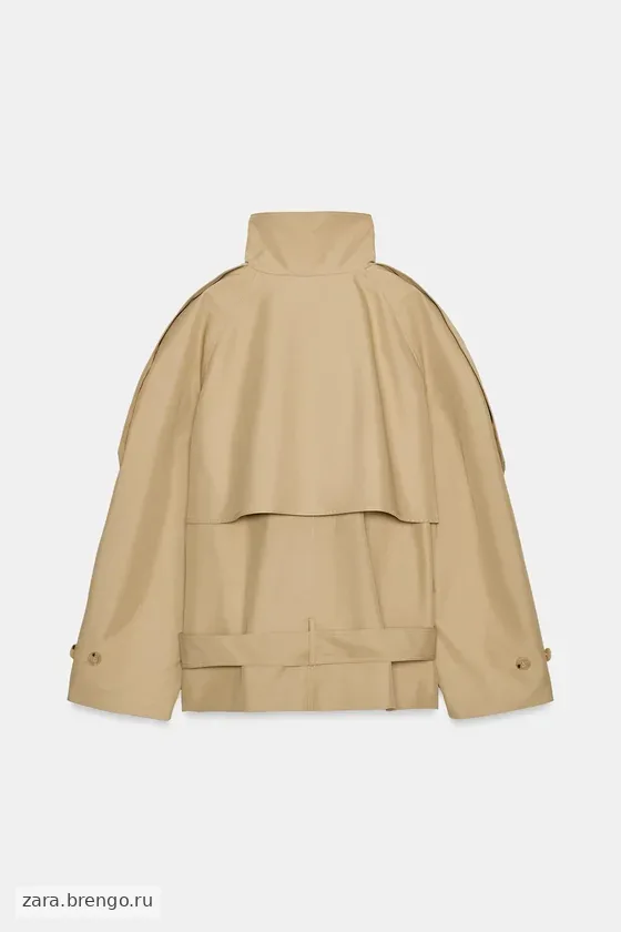 КОРОТКИЙ ТРЕНЧ С ВЫСОКИМ ВОРОТНИКОМ — коллекция Zara «ZW»