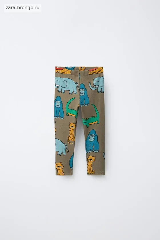 ЛЕГИНСЫ В РУБЧИК С АНИМАЛИСТИЧНЫМ ПРИНТОМ
