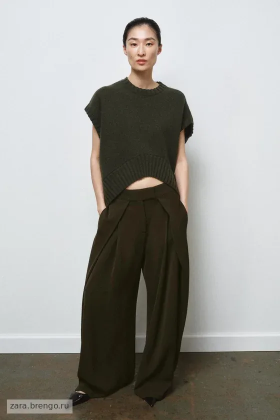 БРЮКИ  С ЗАЩИПАМИ — коллекция Zara «ZW»