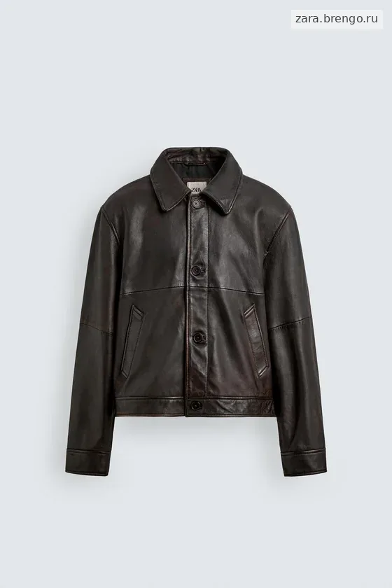 УКОРОЧЕННАЯ КОЖАНАЯ КУРТКА 
