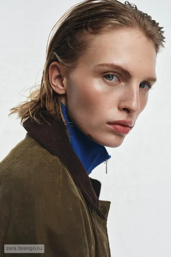 КУРТКА С ВОЩЕНЫМ ПОКРЫТИЕМ И ВЕЛЬВЕТОВЫМ ВОРОТНИКОМ — коллекция Zara «ZW»