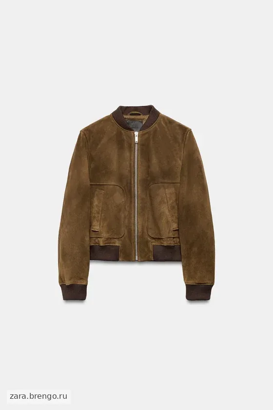 БОМБЕР ИЗ 100% ЗАМШИ — , коллекция Zara «ZW»