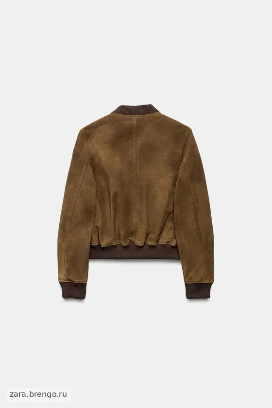 БОМБЕР ИЗ 100% ЗАМШИ — , коллекция Zara «ZW»
