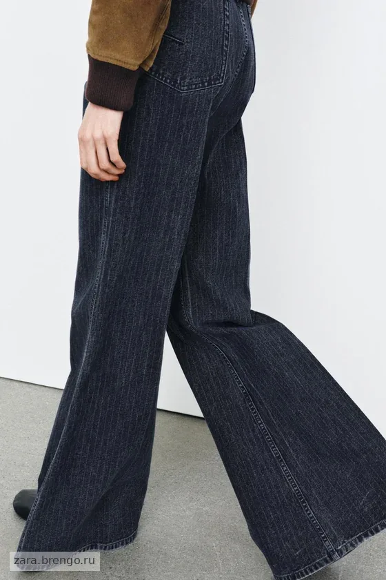 ДЖИНСЫ клёш В ПОЛОСКУ С ВЫСОКОЙ ПОСАДКОЙ — коллекция Zara «ZW»