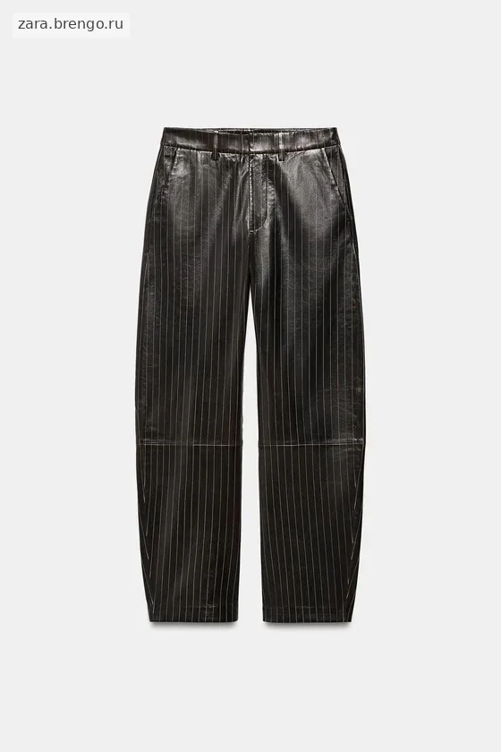 БРЮКИ ИЗ КОЖИ В ПОЛОСКУ коллекция Zara «ZW» 