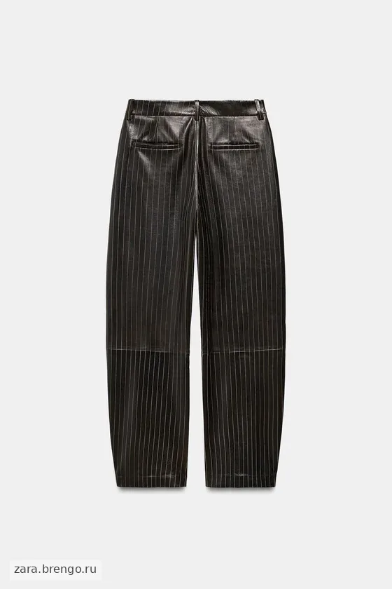 БРЮКИ ИЗ КОЖИ В ПОЛОСКУ коллекция Zara «ZW» 
