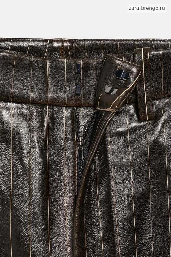 БРЮКИ ИЗ КОЖИ В ПОЛОСКУ коллекция Zara «ZW» 