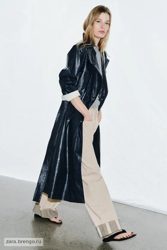 ТРЕНЧ ОВЕРСАЙЗ ИЗ ИСКУССТВЕННОЙ КОЖИ — коллекция Zara «ZW»