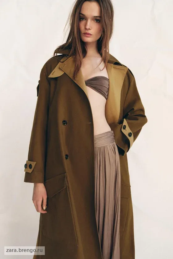 ДЛИННЫЙ КОМБИНИРОВАННЫЙ ТРЕНЧ — коллекция Zara «ZW»