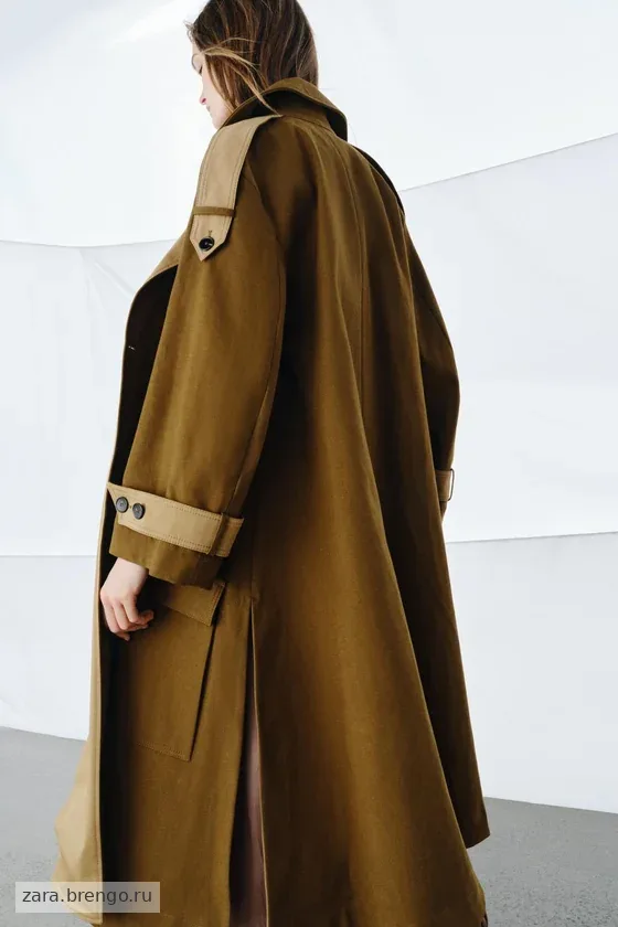 ДЛИННЫЙ КОМБИНИРОВАННЫЙ ТРЕНЧ — коллекция Zara «ZW»