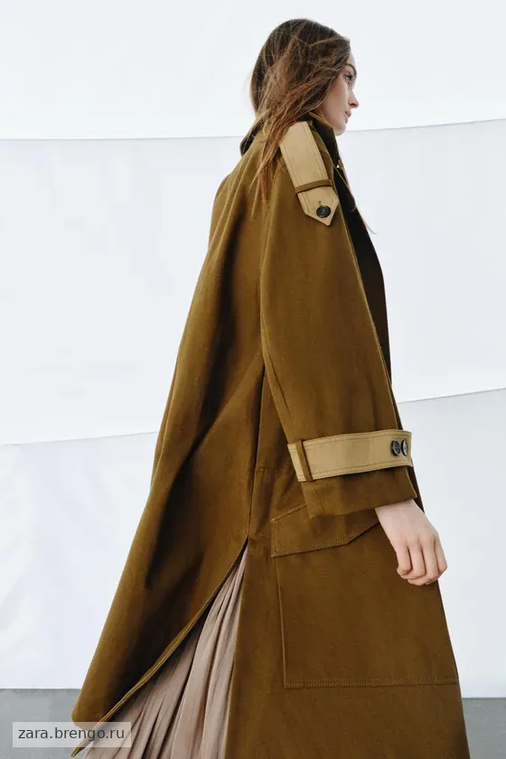 ДЛИННЫЙ КОМБИНИРОВАННЫЙ ТРЕНЧ — коллекция Zara «ZW»