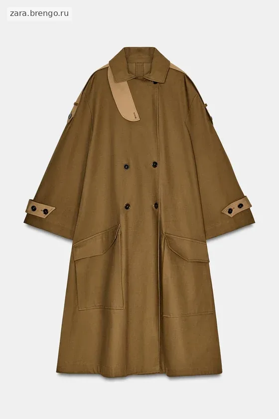 ДЛИННЫЙ КОМБИНИРОВАННЫЙ ТРЕНЧ — коллекция Zara «ZW»