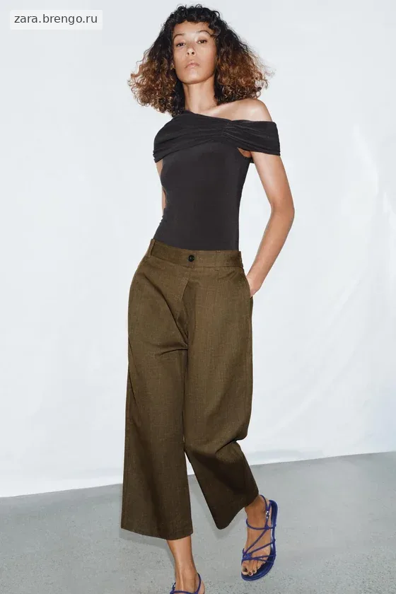 УКОРОЧЕННЫЕ БРЮКИ С ЗАЩИПАМИ — коллекция Zara «ZW»