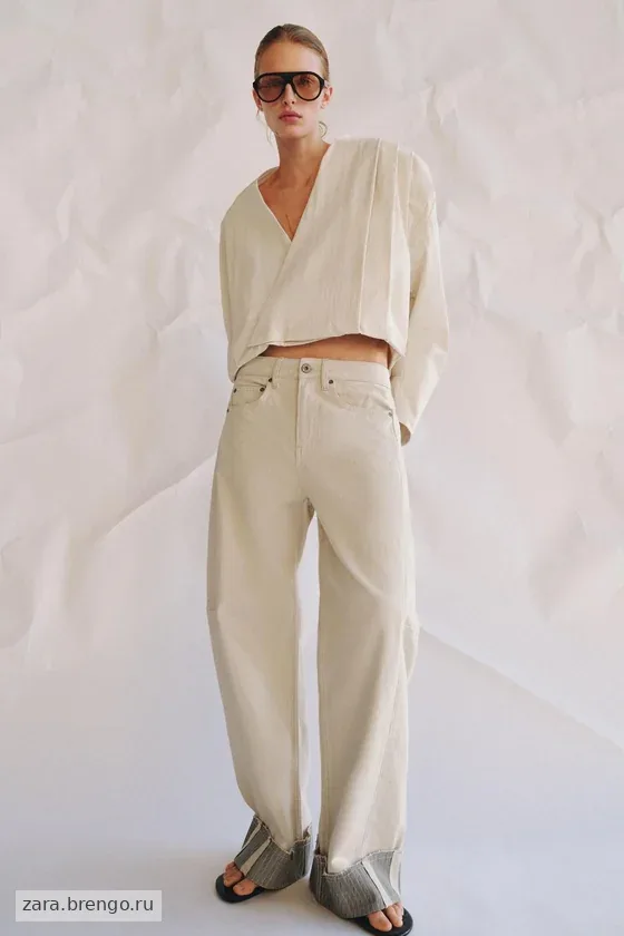 ДВУБОРТНАЯ КУРТКА СО СКЛАДКАМИ — коллекция Zara «ZW»
