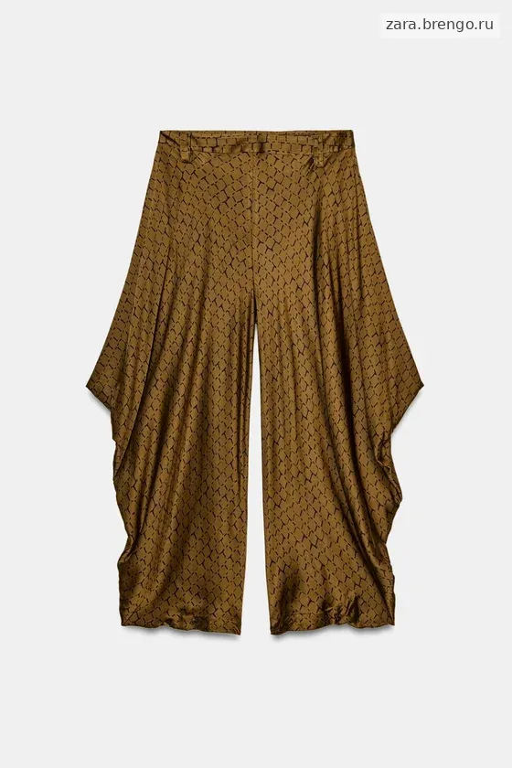 БРЮКИ коллекция Zara «ZW» С ДРАПИРОВКОЙ И ПРИНТОМ
