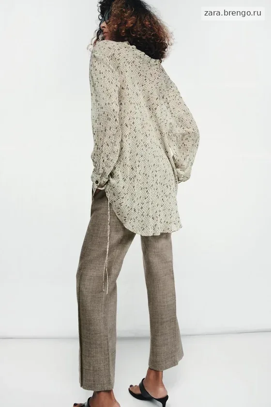УКОРОЧЕННЫЕ РАСКЛЕШЕННЫЕ БРЮКИ ИЗ ШЕРСТИ — коллекция Zara «ZW»