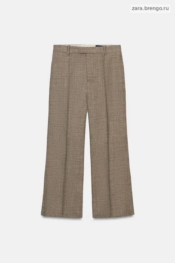 УКОРОЧЕННЫЕ РАСКЛЕШЕННЫЕ БРЮКИ ИЗ ШЕРСТИ — коллекция Zara «ZW»