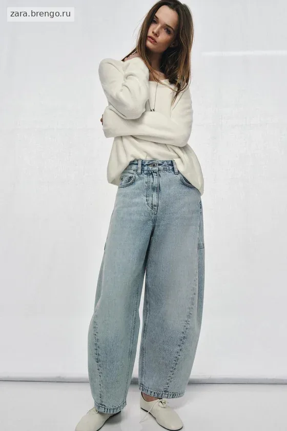 ДЖИНСЫ коллекция Zara «ZW» ANKLE баллон СО СРЕДНЕЙ ПОСАДКОЙ