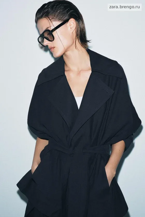 КОРОТКИЙ СТРУЯЩИЙСЯ ТРЕНЧ — коллекция Zara «ZW»
