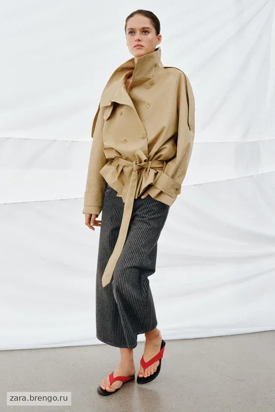 ДЖИНСЫ коллекция Zara «ZW» КЮЛОТЫ СО СРЕДНЕЙ ПОСАДКОЙ В ПОЛОСКУ